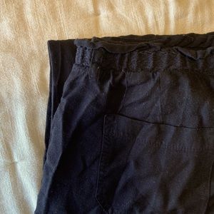 Black paper bag pants